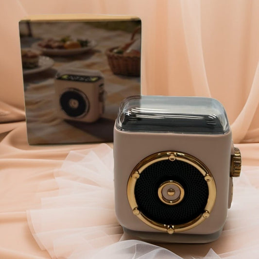 🕰️ Mini Enceinte Bluetooth Rétro avec Affichage de l’heure et Éclairage Ambiant