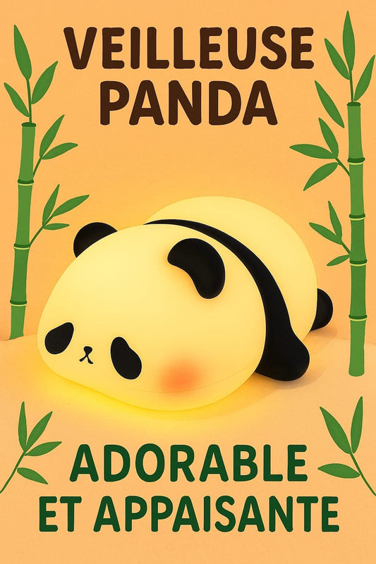 🐼 Veilleuse Panda Allongé – Lumière douce pour nuits paisibles