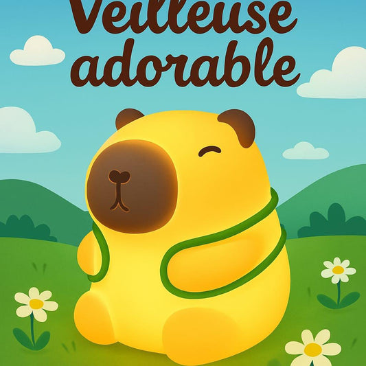 🐻 Veilleuse Capybara Sac à Dos™ – La lumière douce qui accompagne partout 🌙🎒