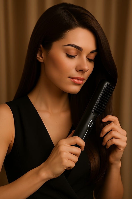Brosse Lissante Chauffante Sans Fil – Lissage Express L'élégance en Instantanée