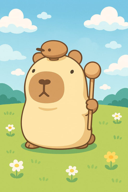 🐻Veilleuse en Silicone Capybara Musicien – Douceur et Lumière Apaisante🎶