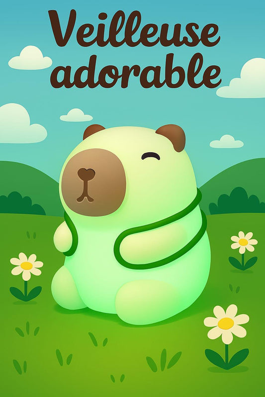 🐻 Veilleuse Capybara Sac à Dos™ – La lumière douce qui accompagne partout 🌙🎒